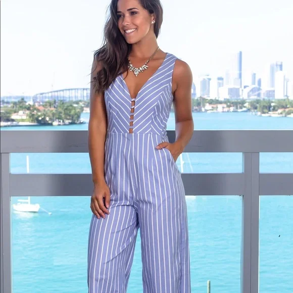 Main strip jumpsuit on sale